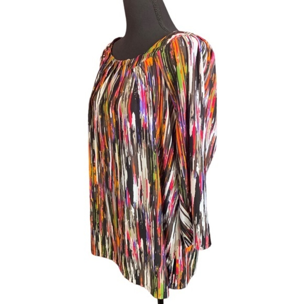Elementz Colorful Geometric top 3/4 length sleeve